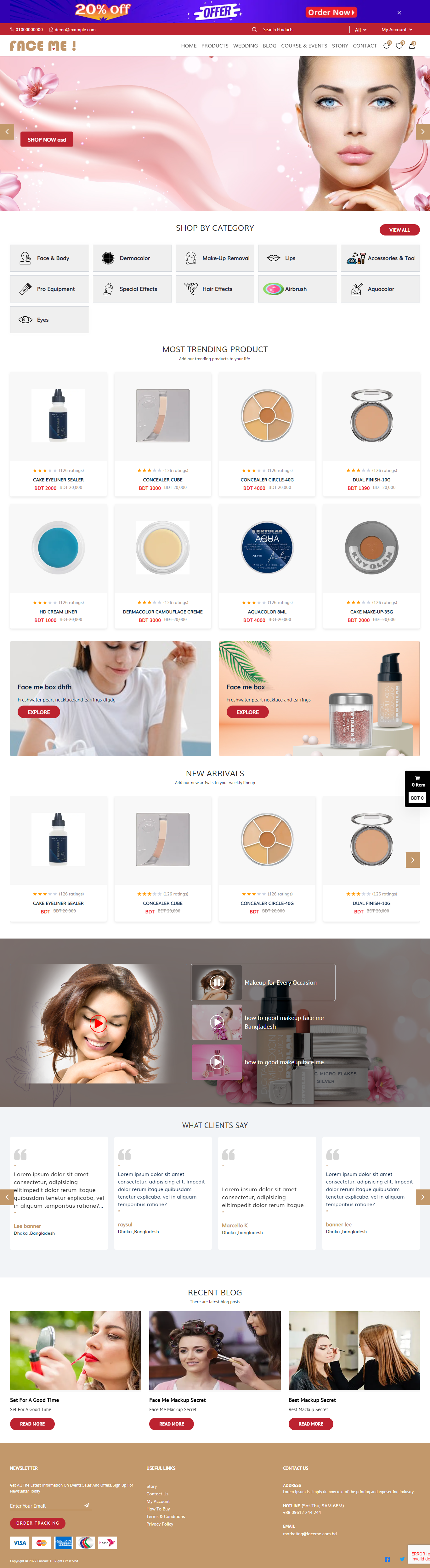 Face Me E-commerce Website